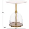 SAFAVIEH Home Collection – Kashi Clear Glass & White Marble Round Side Table, Modern Pedestal Accent Table, Fully Assembled (ACC3217A)(Clear/White)