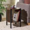 SAFAVIEH Home Collection – Marami Round Accent Table, Walnut Finish Top, Black Metal Legs, Modern Accent Table for Living Room or Bedroom (ACC3601A)(Walnut/Black)