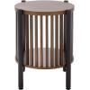 SAFAVIEH Home Collection – Marami Round Accent Table, Walnut Finish Top, Black Metal Legs, Modern Accent Table for Living Room or Bedroom (ACC3601A)(Walnut/Black)