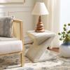 SAFAVIEH Home Collection – Matvey White Washed Rattan Accent Table, Sculptural Geometric Design, Fully Assembled (ACC6701A)(White Washed)