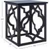 SAFAVIEH Home Collection – Milo Silver Leaf Trellis End Table, Quatrefoil Open Frame Accent Table, Fully Assembled (AMH1508A)(Black)