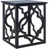 SAFAVIEH Home Collection – Milo Silver Leaf Trellis End Table, Quatrefoil Open Frame Accent Table, Fully Assembled (AMH1508A)(Black)