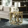 SAFAVIEH Home Collection – Milo Silver Leaf Trellis End Table, Quatrefoil Open Frame Accent Table, Fully Assembled (AMH1508A)(Gold)