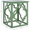 SAFAVIEH Home Collection – Milo Silver Leaf Trellis End Table, Quatrefoil Open Frame Accent Table, Fully Assembled (AMH1508A)(Green)