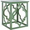 SAFAVIEH Home Collection – Milo Silver Leaf Trellis End Table, Quatrefoil Open Frame Accent Table, Fully Assembled (AMH1508A)(Green)