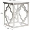 SAFAVIEH Home Collection – Milo Silver Leaf Trellis End Table, Quatrefoil Open Frame Accent Table, Fully Assembled (AMH1508A)(Silver)