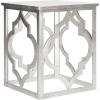 SAFAVIEH Home Collection – Milo Silver Leaf Trellis End Table, Quatrefoil Open Frame Accent Table, Fully Assembled (AMH1508A)(Silver)
