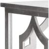 SAFAVIEH Home Collection – Milo Silver Leaf Trellis End Table, Quatrefoil Open Frame Accent Table, Fully Assembled (AMH1508A)(Silver)