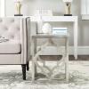 SAFAVIEH Home Collection – Milo Silver Leaf Trellis End Table, Quatrefoil Open Frame Accent Table, Fully Assembled (AMH1508A)(Silver)