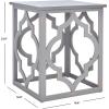 SAFAVIEH Home Collection – Milo Silver Leaf Trellis End Table, Quatrefoil Open Frame Accent Table, Fully Assembled (AMH1508A)(Taupe)
