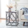 SAFAVIEH Home Collection – Milo Silver Leaf Trellis End Table, Quatrefoil Open Frame Accent Table, Fully Assembled (AMH1508A)(Taupe)