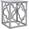 SAFAVIEH Home Collection – Milo Silver Leaf Trellis End Table, Quatrefoil Open Frame Accent Table, Fully Assembled (AMH1508A)(Taupe)