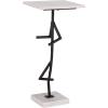SAFAVIEH Home Collection – Warso White & Black Marble Accent Table, Sculptural Side Table, Fully Assembled (ACC3751A)(White/Black)