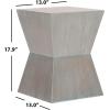 SAFAVIEH Home Collection Lotem Ash Grey Geometric Square Top Side End Accent Table(Ash Grey)