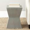 SAFAVIEH Home Collection Lotem Ash Grey Geometric Square Top Side End Accent Table(Ash Grey)