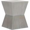 SAFAVIEH Home Collection Lotem Ash Grey Geometric Square Top Side End Accent Table(Ash Grey)