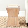 SAFAVIEH Home Collection Lotem Ash Grey Geometric Square Top Side End Accent Table(Honey Natural)