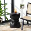 SAFAVIEH Outdoor Collection Haruki Modern Dark Grey Concrete Round Accent Table (Fully Assembled)(Black)