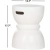 SAFAVIEH Outdoor Collection Haruki Modern Dark Grey Concrete Round Accent Table (Fully Assembled)(Ivory)