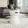 SAFAVIEH Outdoor Collection Haruki Modern Dark Grey Concrete Round Accent Table (Fully Assembled)(Ivory)