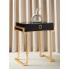 Safavieh Couture Collection Abele Black Lacquer Side Table(Black)