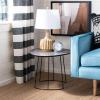 Safavieh Home Brooks Modern Faux Dark Grey Stone and Black Side Table(Dark Grey / Black)