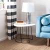 Safavieh Home Brooks Modern Faux Dark Grey Stone and Black Side Table(White / Black)