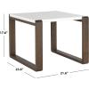 Safavieh Home Collection Bartholomew Mid-Century Modern White and Dark Brown End Table(White / Dark Brown)