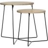 Safavieh Home Collection Ryne Modern White Lacquer Stacking Round Top End Table(Light Brown)