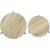 Safavieh Home Collection Ryne Modern White Lacquer Stacking Round Top End Table(Light Brown)