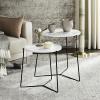 Safavieh Home Collection Ryne Modern White Lacquer Stacking Round Top End Table(White)