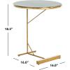 Safavieh Home Collection Sionne Yellow and Gold Round C Accent Table(Hunter Green / Gold)