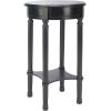 Safavieh Home Collection Tinsley Greige Bottom Shelf Round Accent Table ACC5717A, 15.8″ W x 15.8″ L x 26″ H(Black)