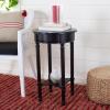 Safavieh Home Collection Tinsley Greige Bottom Shelf Round Accent Table ACC5717A, 15.8″ W x 15.8″ L x 26″ H(Black)