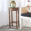 Safavieh Home Collection Tinsley Greige Bottom Shelf Round Accent Table ACC5717A, 15.8″ W x 15.8″ L x 26″ H(Brown)