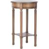Safavieh Home Collection Tinsley Greige Bottom Shelf Round Accent Table ACC5717A, 15.8″ W x 15.8″ L x 26″ H(Brown)