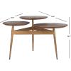 Safavieh Home Ian Mid-Century Modern Honey and Gold 3-Circle Accent Table