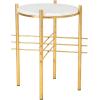 Safavieh Home Jenesis White Marble and Gold Round Accent Table