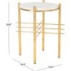 Safavieh Home Jenesis White Marble and Gold Round Accent Table