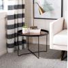 Safavieh Home Ruby Modern Rose Gold and Black Tray Top Round Accent Table