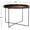 Safavieh Home Ruby Modern Rose Gold and Black Tray Top Round Accent Table