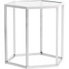 Safavieh Home Teagan Chrome Glass Top Hexagon End Table