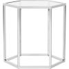 Safavieh Home Teagan Chrome Glass Top Hexagon End Table