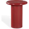SAFAVIEH Couture Collection – Lolita Red Concrete Accent Table, Modern Round Top Side Table, High Gloss Finish, Fully Assembled (SFV2622C)(Red)
