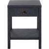 SAFAVIEH Home Collection – Epke Natural Brown 1-Drawer 1-Shelf Accent Table, Woven Raffia Design, Fully Assembled (ACC6616A)(Navy)