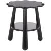 SAFAVIEH Home Collection – Forsythe Natural Brown Accent Table with Lower Shelf, Scalloped Round Design (ACC9201B)(Black)