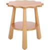 SAFAVIEH Home Collection – Forsythe Natural Brown Accent Table with Lower Shelf, Scalloped Round Design (ACC9201B)(Natural)