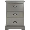 SAFAVIEH Home Collection – Griffin Vintage White Side Table with Three Drawers, Colonial Farmhouse Accent Table, Half-Moon Pull Design (AMH5717C)(Grey)