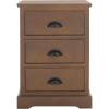 SAFAVIEH Home Collection – Griffin Vintage White Side Table with Three Drawers, Colonial Farmhouse Accent Table, Half-Moon Pull Design (AMH5717C)(Sepia)