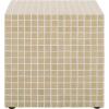 SAFAVIEH Home Collection – Hikari Cube Accent Table with Cream Mosaic Tile Design, Modern Geometric Side Table, Fully Assembled (ACC3229B)(Cream)